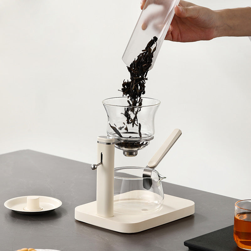 White Semi‑Auto Glass Tea Set