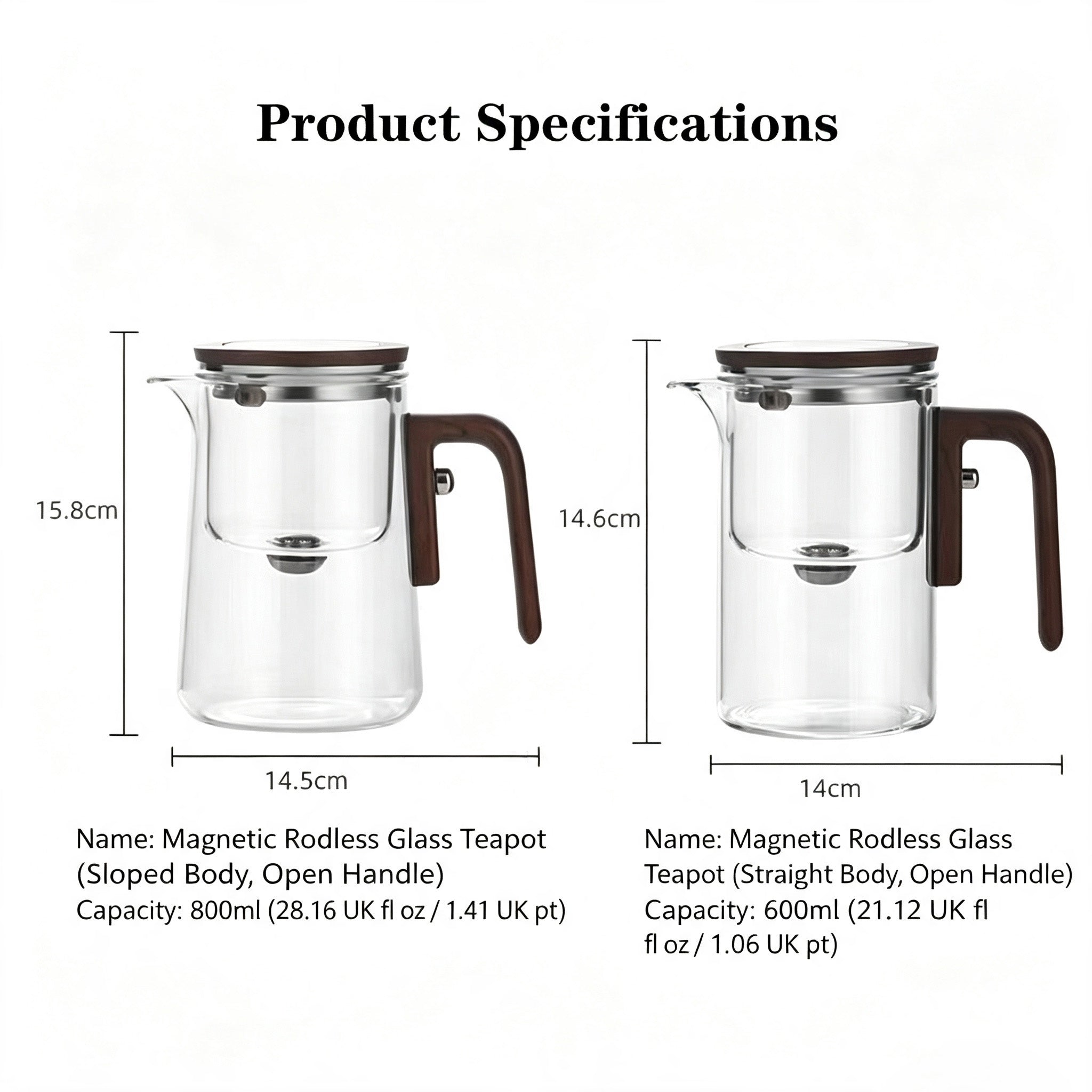 Magnetic‑Release Glass Teapot