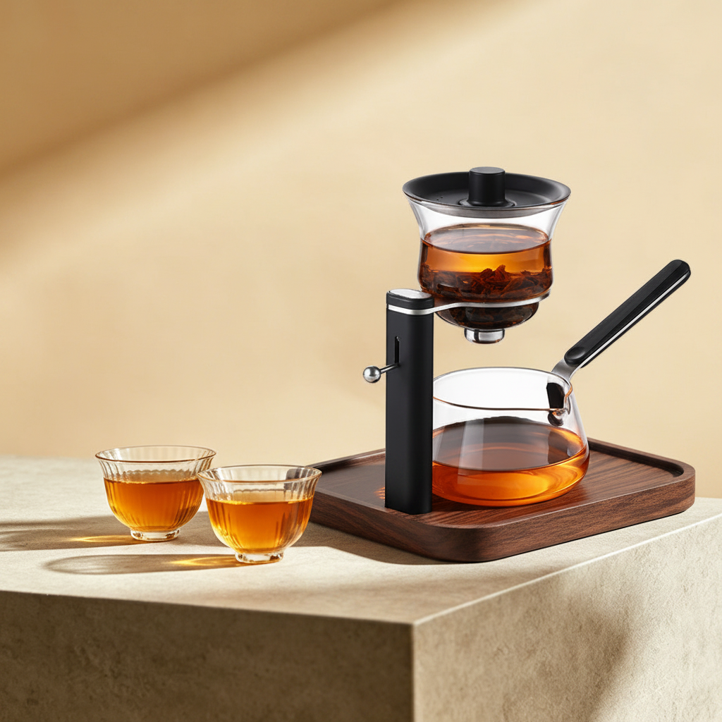 黑色半自动玻璃茶具套装使用场景